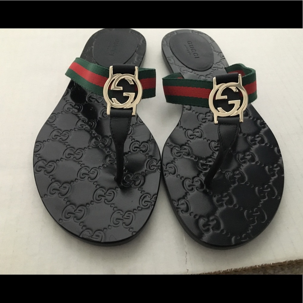 Gucci GG Web thong sandals